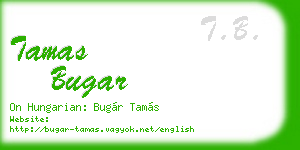 tamas bugar business card
